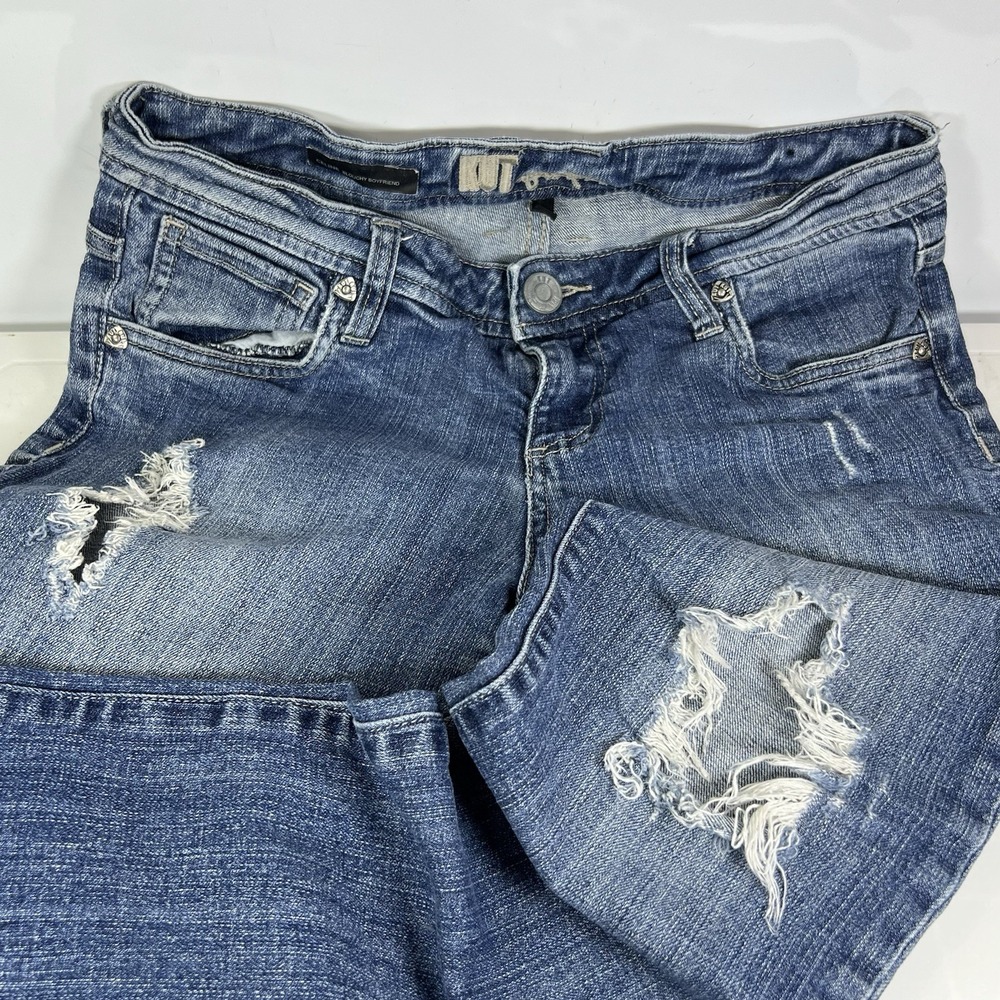 KUT From The Kloth Medium Wash Distressed Celine Slouchy Boyfriend Jeans, Size 4